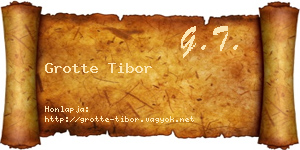 Grotte Tibor névjegykártya